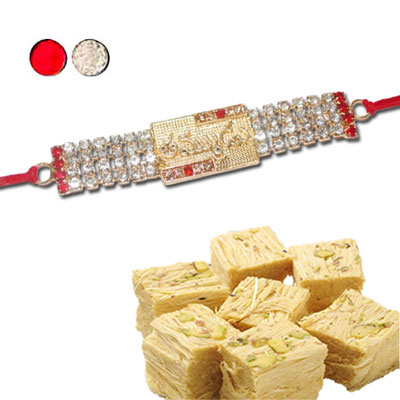 "Rakhi - SR-9410 A (Single Rakhi), 500gms Haldiram Soanpapdi - Click here to View more details about this Product